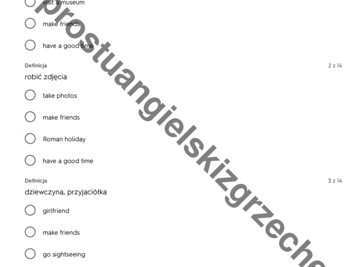 English Class A1+ - Unit 7 - testy