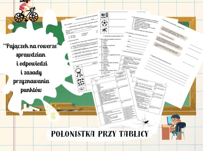 „Pajączek na rowerze” sprawdzian wraz z odpowiedziami i kryteriami przyznawania punktów