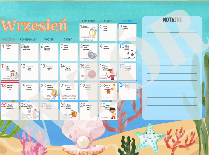 Kalendarz dni nietypowych - 2022/2023 syrenki