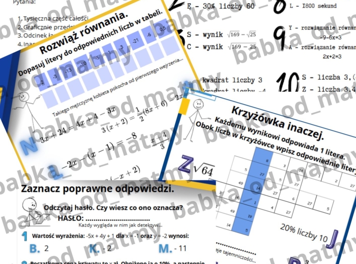 DZIEŃ MĘŻCZYZN - utrwalenie wiadomości przed E8 z matematyki