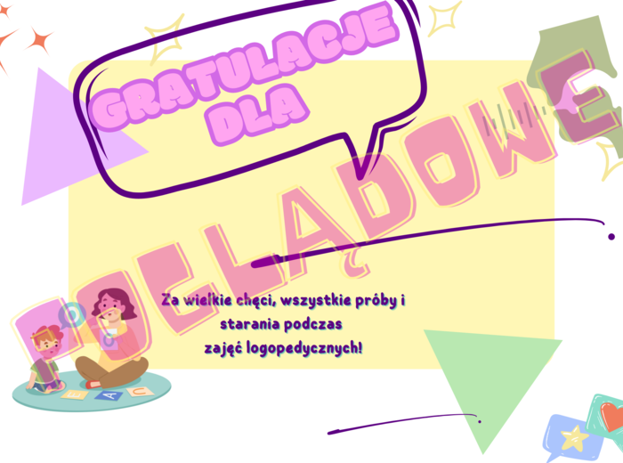 Dyplom za udział w zajęciach logopedycznych #dyplom #logopedia #gratulacje