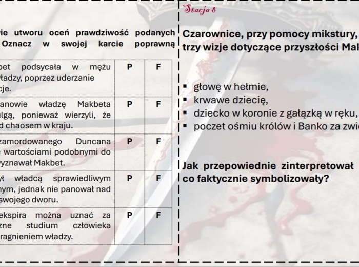 Stacje zadaniowe "Makbet"