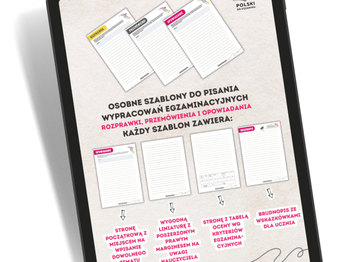 Estetyczne szablony na wypracowania E8 + lista archiwalnych tematów CKE