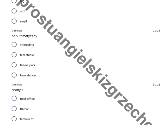 English Class A1+ - Unit 5 - testy