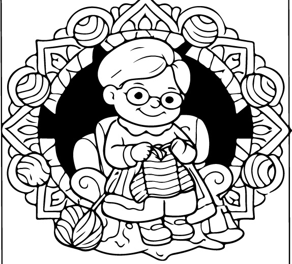 Kolorowanki na dzień Babci i Dziadka - mandale plus zakładki do książek