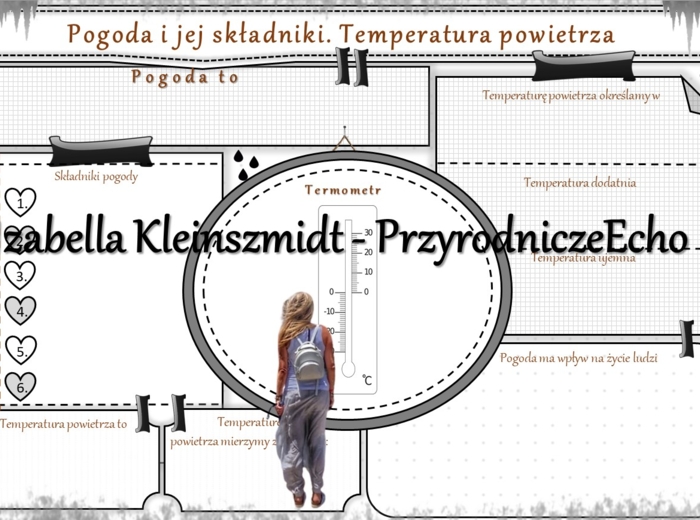 Karta pracy „Pogoda i jej składniki. Temperatura powietrza” wykonana w power point do edycji. Przyroda 4, „Pogoda i pory roku” na podstawie wydawnictwa MAC