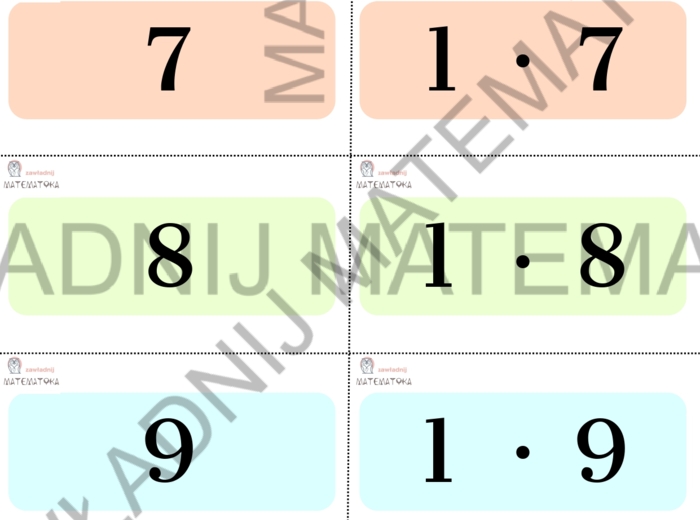 FISZKI - MNOŻENIE DO 100