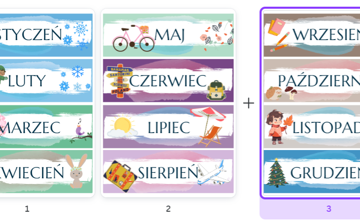 Miesiące - nauka miesięcy, dekoracja na gazetkę dla przedszkoli i klas 1-3