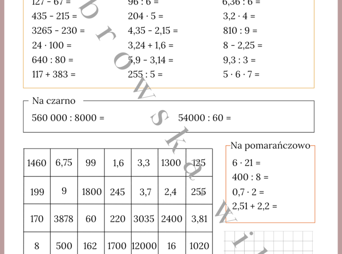 Działania pamięciowe - kodowanka