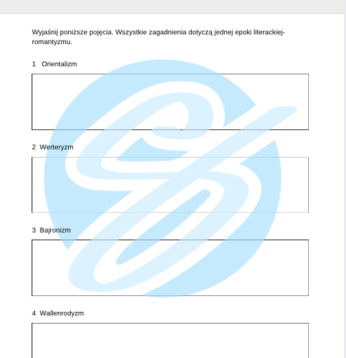 Romantyzm – Najważniejsze Zagadnienia – Karty Pracy dla Maturzystów