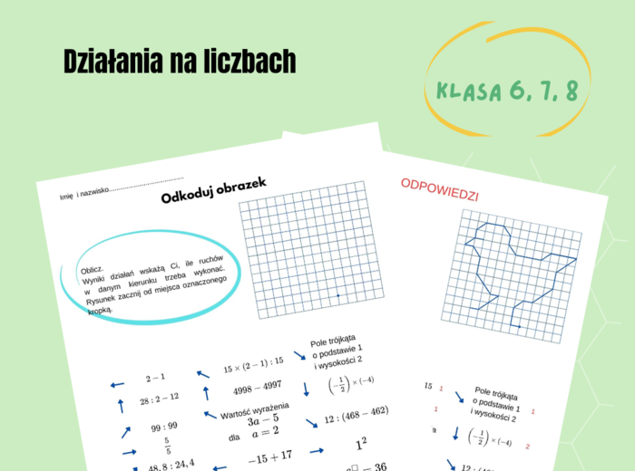 Działania na liczbach, klasy 6 -8