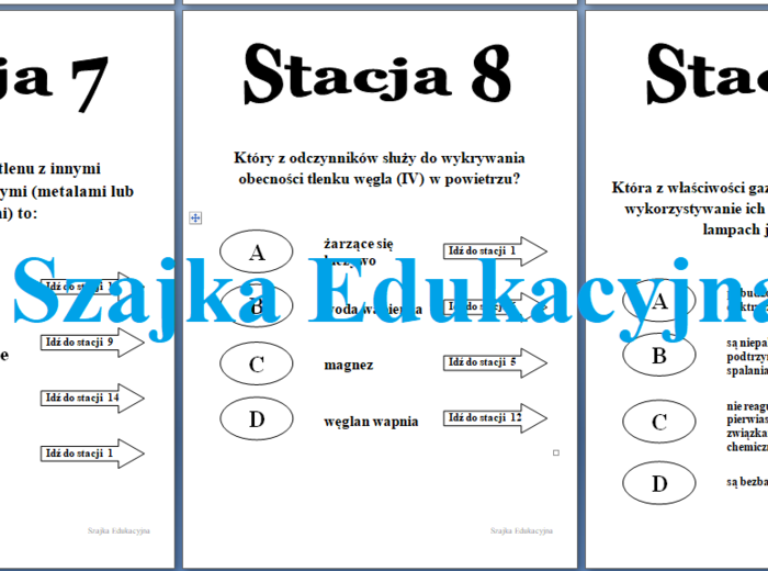 Stacje zadaniowe - Składniki powietrza