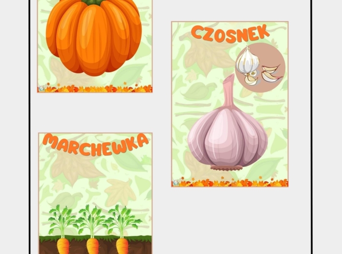 JESIENNE WARZYWA I OWOCE. PLANSZE I KOLOROWANKI.