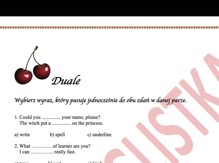 Duale- prosty test+ KLUCZ matura podstawowa