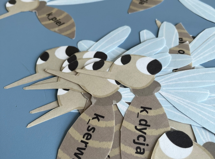 Gra w łapanie much - ortografia "ą" i "on"