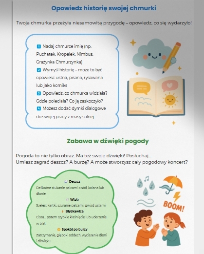 Zabawy sensoryczne: masa solna – lepiemy chmurki, deszczowe krajobrazy