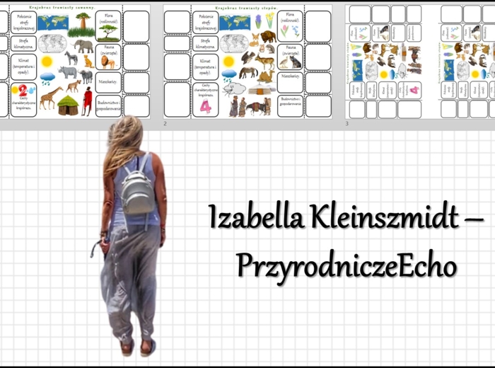 Notatki okienkowe „W krajobrazach trawiastych sawanny i stepu” w pdf. Geografia 5 dział „Krajobrazy świata”.