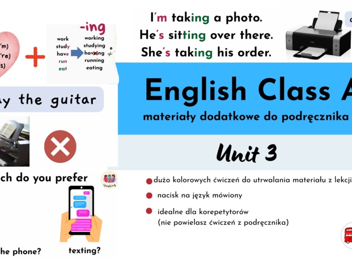 English Class A1+, unit 3, materiały dodatkowe do podręcznika, Present Continuous, no-prep