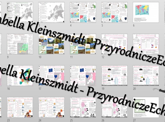 Zestaw sketchnotek i kart pracy + gratisowe linki do prezentacji multimedialnych niekomercyjnych wykonanych w genial.ly do indywidualnego pobrania i użycia do celów niekomercyjnych. Geografia 6, „Środowisko przyrodnicze i ludność Europy”