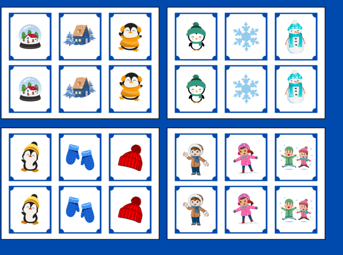 ZIMA - memory – 36 szt. – biblioteka – świetlica – przedszkole