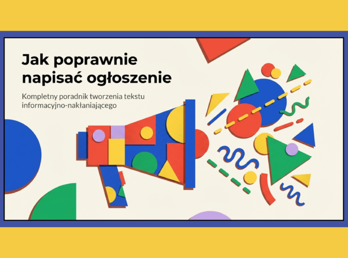 OGŁOSZENIE - prezentacja - 11 slajdów - ćwiczenia redakcyjne - egzamin