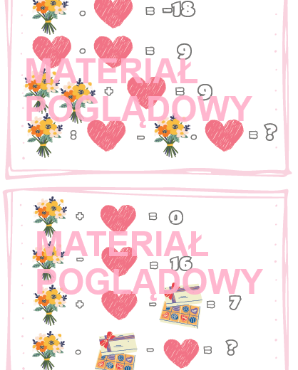 Zagadki logiczne Walentynki klasy 5, 6, 7, 8