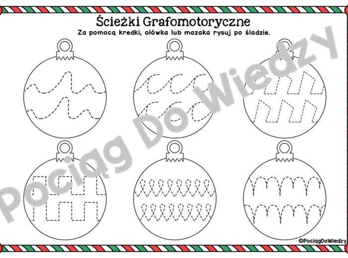 Rysowanie po śladzie - dekorujemy bombki