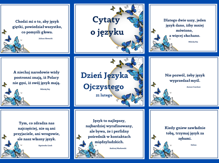 DZIEŃ JĘZYKA OJCZYSTEGO – cytaty – GAZETKA – 21 str. – fiszki – biblioteka - wersja 3