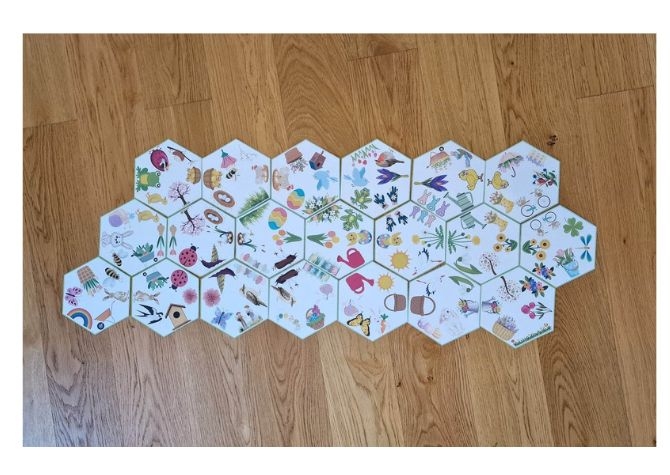 Układanka sześciokątna - wiosna GIGA