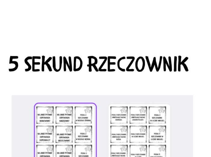5 sekund rzeczownik