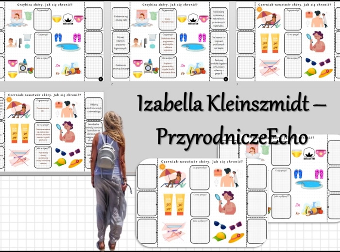Notatka okienkowa/stacja zadaniowe/notatka/notatka graficzna/karta pracy/sketchnotka „Grzybica i czerniak”, „Higiena i choroby skóry” w pdf. Biologia 7 dział „Organizm człowieka. Skóra - powłoka organizmu”. Materiał wykonany na podstawie podręcznika z wy