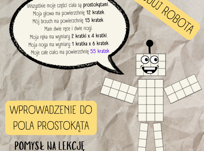 POLE PROSTOKĄTA - wprowadzenie - pomysł na lekcję.