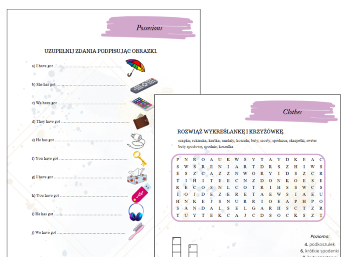 Brainy 4 unit 3 karty pracy słownictwo