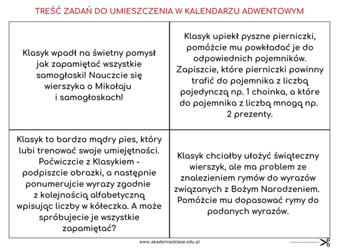 KALENDARZ ADWENTOWY - niesamowita świąteczna przygoda dla klas 2 i 3!