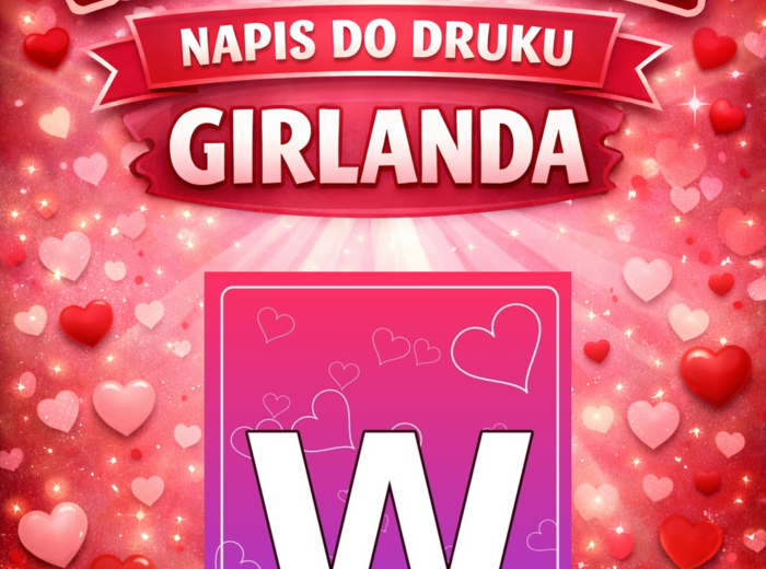 Girlanda WALENTYNKI – napis do druku (PDF, 10 liter)