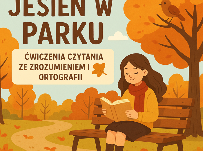 🍁 Jesień w Parku – Ćwiczenia Czytania ze Zrozumieniem i Ortografii 🌳