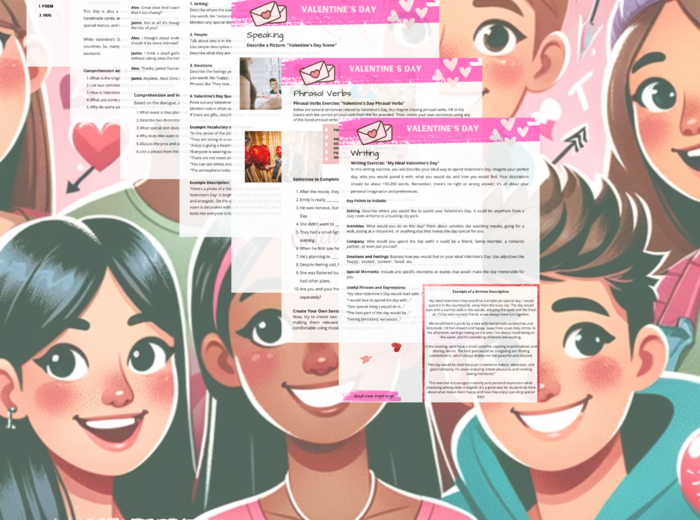 Walentynki_Valentine's Day Karty Pracy_Gotowa Lekcja Poziom A2/B1