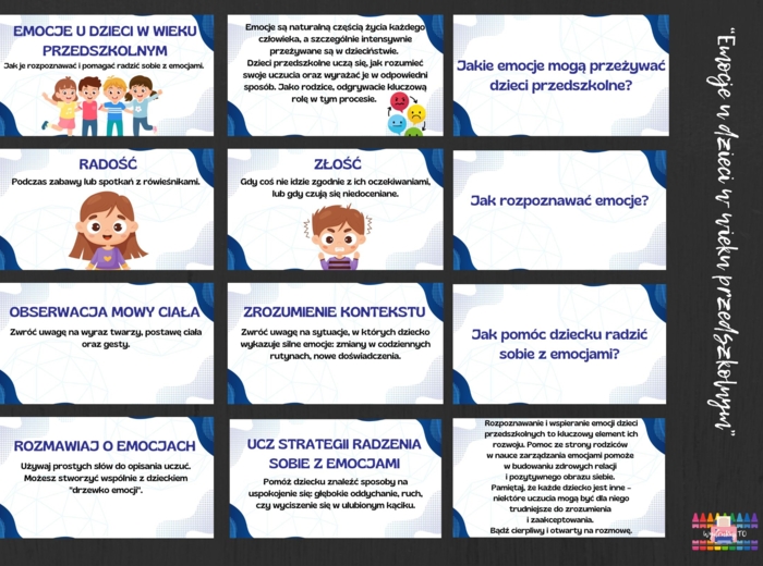 "Emocje u dzieci przedszkolnych" - gazetka - pedagogizacja rodziców