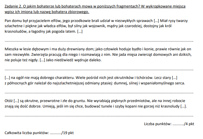 Test wiedzy z lektury Hobbit, czyli tam i z powrotem