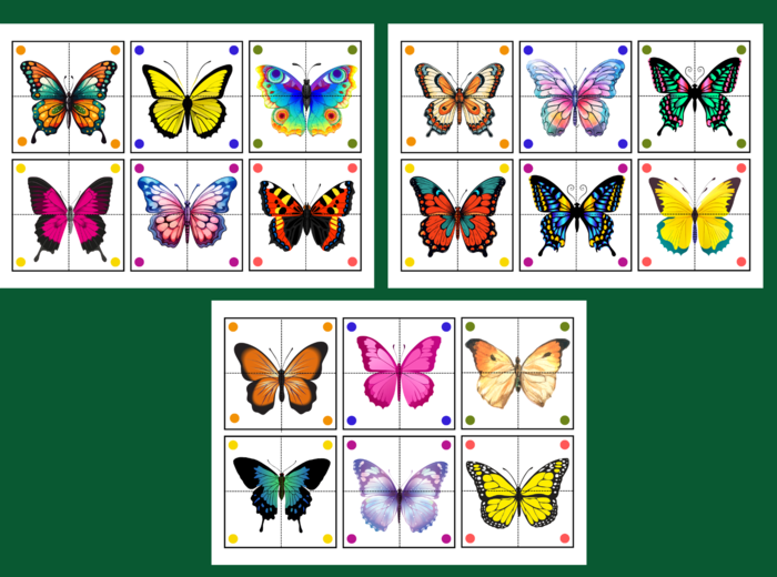 DZIEŃ MOTYLA – puzzle – układanka- układanki – biblioteka – świetlica – przedszkole – 36 wersji - WIOSNA