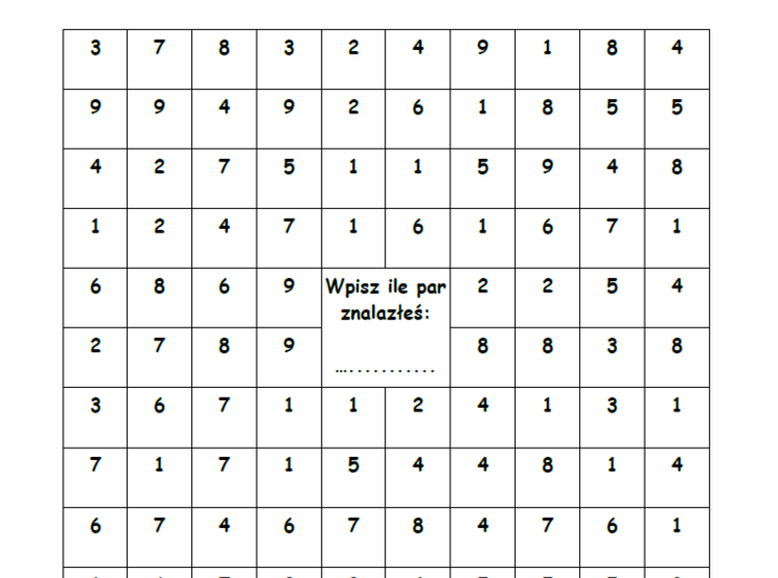 „Zaczarowana para”- doskonalenie dodawania i odejmowania