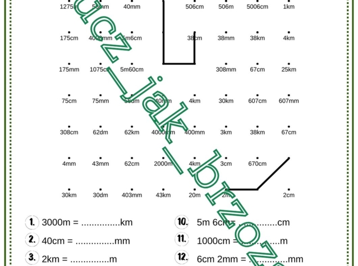 Jednostki długości, kodowanie, karta pracy, klasa 4