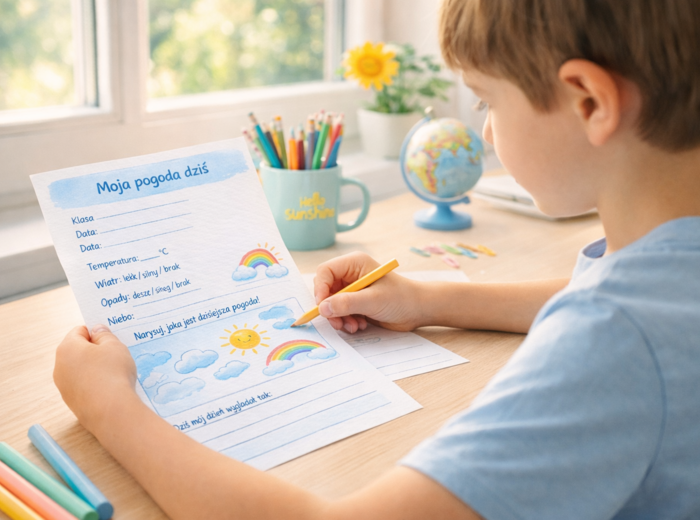 Moja pogoda – plakat do uzupełnienia