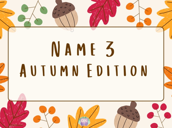 🍁 Name 3 – Autumn Edition 🍂 Zabawa językowa pełna jesiennych inspiracji!jesień, słownictwo, zabawa językowa, angielski dla dzieci, konwersacje, rozgrzewka, speaking, jesienne lekcje, gry językowe, A1–A2.autumn, fall, vocabulary practice, ESL game, speaki