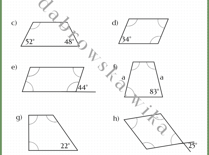 Miary kątów w równoległobokach i trapezach