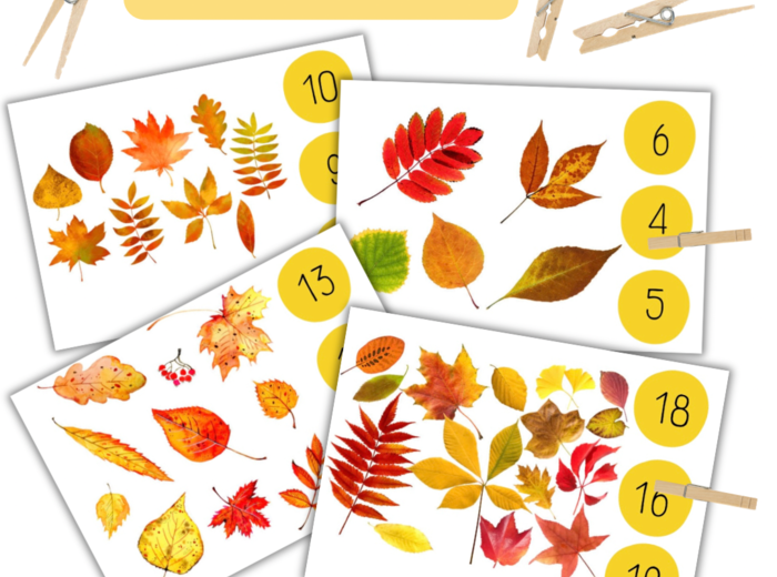 Jesienne zliczanie - liczenie obiektów w zakresie 20.