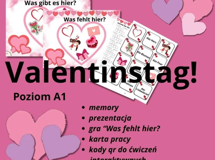 Język niemiecki -Valentinstag-komplet-A1