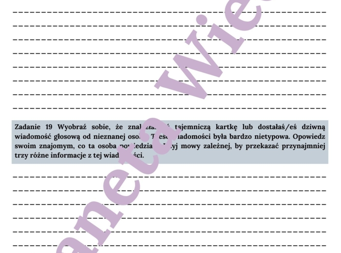 MOWA ZALEŻNA - E8– Zbiór zadań do egzaminu ósmoklasisty z języka angielskiego. Poziom A2/A2+ – 20 STRN ZADAŃ, zamiana zdań na mowę zależna, poprawna składnia, zmiany czasów, wypełnianie luk w tekście, tworzenie własnych zdań i historii + ODPOWIEDZI