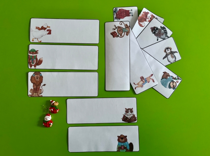 Boże Narodzenie - puste fiszki - miejsce na życzenia, polecenia