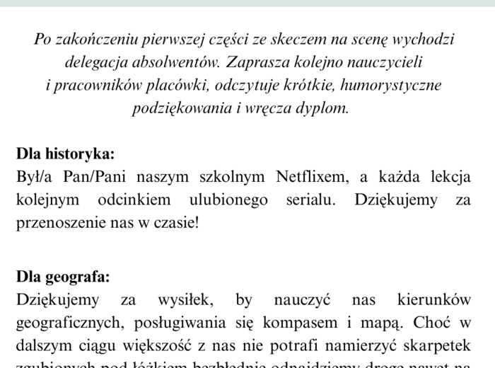 "Od bobasa do... absolwenta!"- scenariusz pożegnania uczniów szkoły podstawowej / ponadpodstawowej